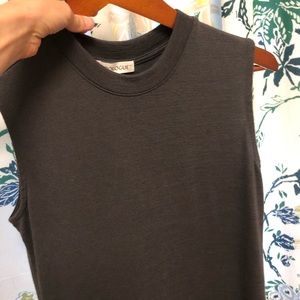 Prologue Sleeveless Knit Dress. Gray/Navy Dress.